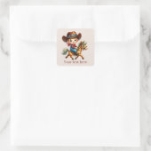 Sticker Carré Cool Cowboy ajouter du texte (Sac)