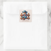 Sticker Carré Cool Cowboy ajouter du texte (Sac)