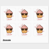 Sticker Carré Cool Cupcake  (Feuille)