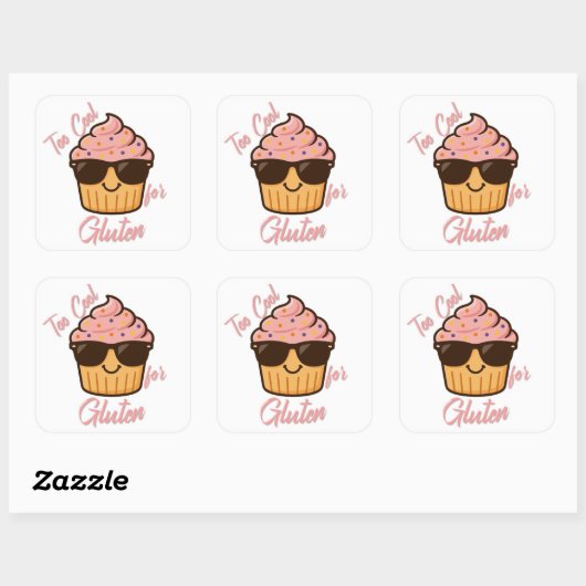 Sticker Carré Cool Cupcake  (Feuille)