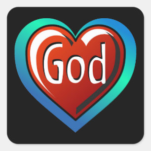 Sticker Carré Cool DIEU Coeur