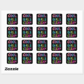 Sticker Carré Cool Filles Nettoyage Nettoyage Ménage Femmes Enfa (Feuille)