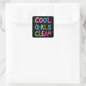 Sticker Carré Cool Filles Nettoyage Nettoyage Ménage Femmes Enfa (Sac)