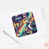 Sticker Carré cool garçons filles Roller Patinage 13e anniversai (Enveloppe)