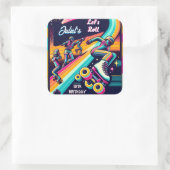Sticker Carré cool garçons filles Roller Patinage 13e anniversai (Sac)