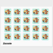Sticker Carré Cool grillage dragon ajouter du texte (Feuille)