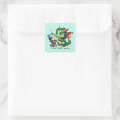 Sticker Carré Cool grillage dragon ajouter du texte (Sac)