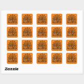 Sticker Carré Cool Happy Halloween spider ajouter nom (Feuille)