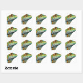 Sticker Carré Cool look Lizard AI Art (Feuille)