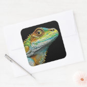 Sticker Carré Cool look Lizard AI Art (Enveloppe)