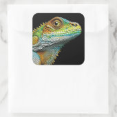 Sticker Carré Cool look Lizard AI Art (Sac)