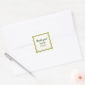Sticker Carré Cool manuscrit Wavy Bordure Merci Mariage (Enveloppe)