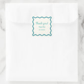 Sticker Carré Cool manuscrit Wavy Bordure Merci Mariage (Sac)