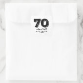 Sticker Carré cool mignon 70e anniversaire citation des paroles (Sac)