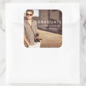 Sticker Carré Cool Moderne Faire-part de diplôme Photo (Sac)