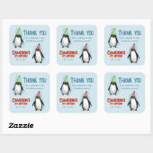 Sticker Carré Cool Penguins fêtent l'anniversaire de l'enfant me (Feuille)