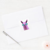 Sticker Carré Cool Pink Llama ! (Enveloppe)