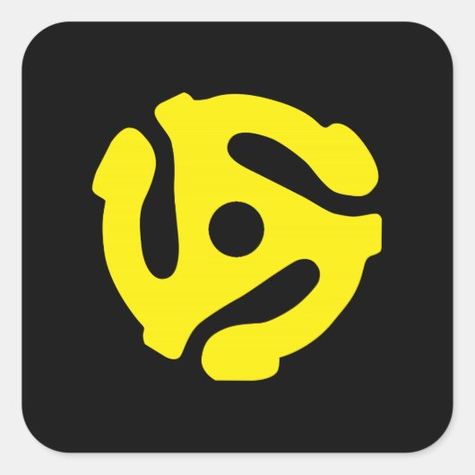 Sticker Carré COOL Retro Jaune 45 espaceur DJ (Devant)