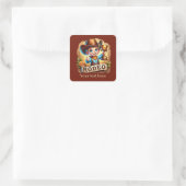 Sticker Carré Cool Rodeo Cowboy ajouter du texte (Sac)