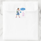 Sticker Carré Cool Science fête d'anniversaire pour les filles (Sac)