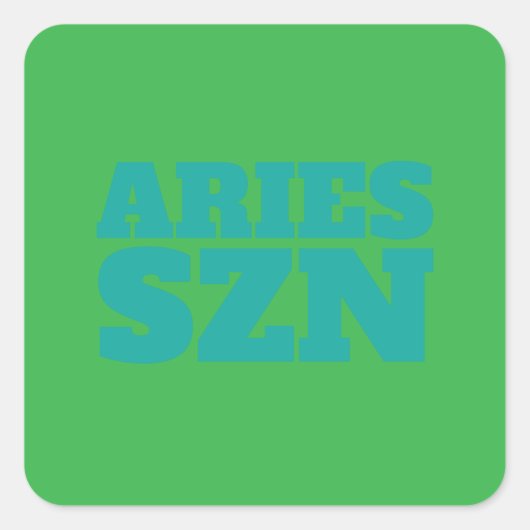 Sticker Carré Cool SZN de Green Aries (Devant)