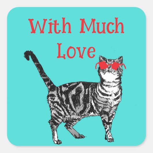 Sticker Carré Cool Tabby Chat Vous Êtes Un Cool Chat Chat Chats  (Devant)