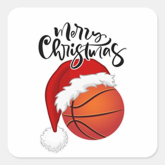 Sticker Carré Cool Xmas Basketball conception de ventilateur Joy (Devant)
