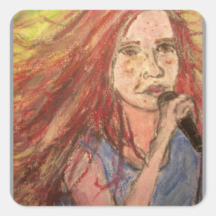 Sticker Carré Coolest Rocker Girl