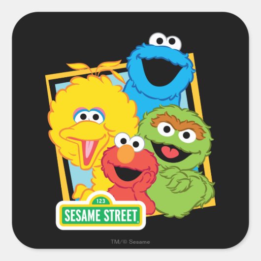 Sticker Carré Copains de Sesame Street (Devant)