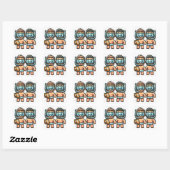 Sticker Carré Copains de snorkeling (Feuille)