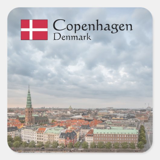 Sticker Carré Copenhague Danemark (Devant)