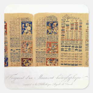 Sticker Carré Copie d'un fragment du Codex de Dresde