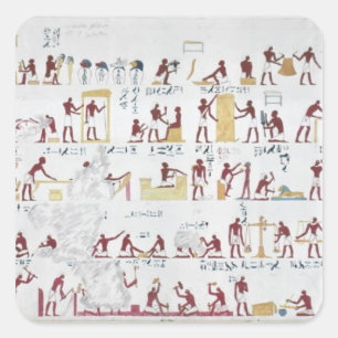 Sticker Carré Copie d'un soulagement de la Tombe d'Iby