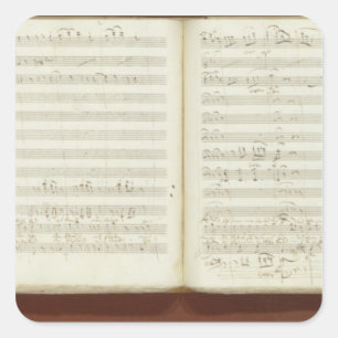 Sticker Carré Copie manuscrite 'du Flute magique