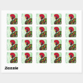 Sticker Carré Coq typique de Barcelos (Feuille)