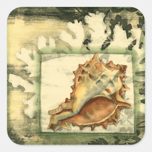 Sticker Carré Coque conique Silhouette (Devant)