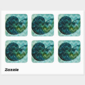 Sticker Carré Coque spirale Turquoise (Feuille)