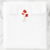 Sticker Carré coquelicot -poppy (Sac)