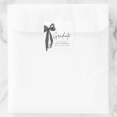 Sticker Carré Coquette Black Bow moderne Graduate Graduate (Sac)
