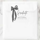 Sticker Carré Coquette Black Bow moderne Graduate Graduate (Sac)