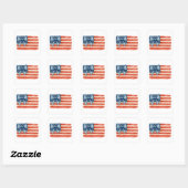 Sticker Carré Coquette Bow American Flag 4 juillet (Feuille)
