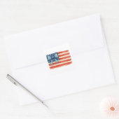 Sticker Carré Coquette Bow American Flag 4 juillet (Enveloppe)