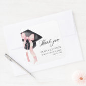 Sticker Carré Coquette de chou rose moderne Graduation Cap Gradu (Enveloppe)