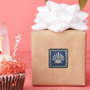 Sticker Carré Coquille de saint Jacques Camino de santiago