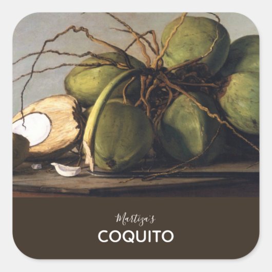 Sticker Carré Coquito Coconut Classique (Devant)