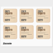 Sticker Carré Coquito Rustique Moderne (Feuille)