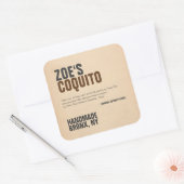 Sticker Carré Coquito Rustique Moderne (Enveloppe)