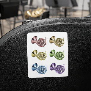 Sticker Carré Cor d'harmonie arc-en-ciel coloré motif pop art mu