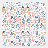 Sticker Carré Corações em aquarela (Devant)