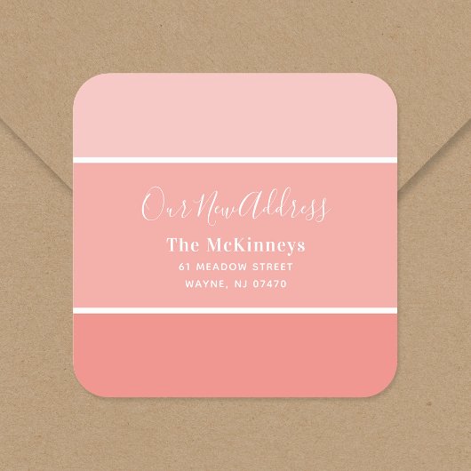 Sticker Carré Corail Paint Swatch Nouvelle adresse